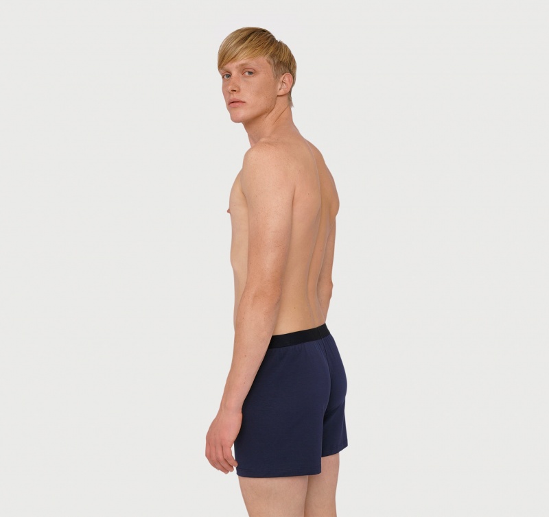 Organic Basics TENCEL™ LYOCELL Soft Touch Boxer Shorts 2-pack Donkerblauw | 06432-JDPN