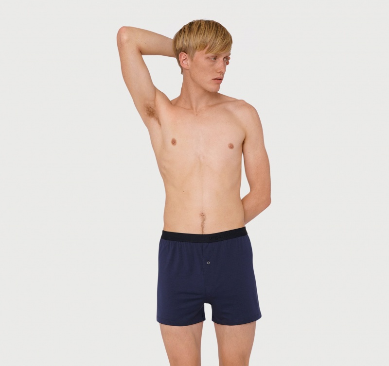 Organic Basics TENCEL™ LYOCELL Soft Touch Boxer Shorts 2-pack Donkerblauw | 06432-JDPN