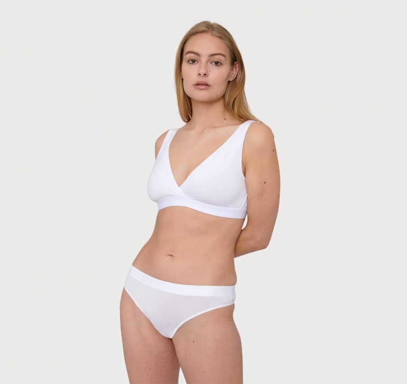 Organic Basics TENCEL™ LYOCELL Soft Touch Basic Bralette Wit | 31578-QVSI